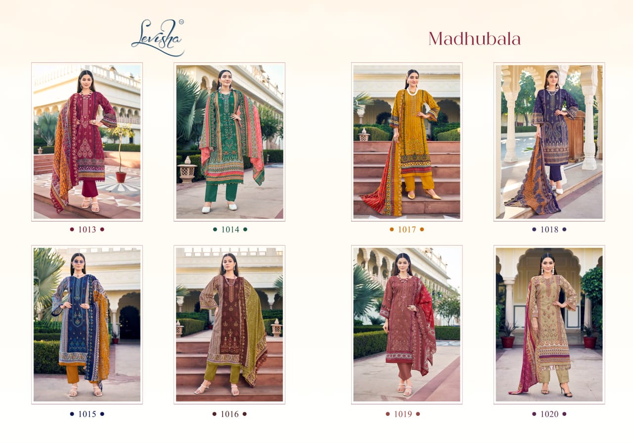 Madhubala By Levisha Cambric Cotton Printed Dress Material Suppliers In India